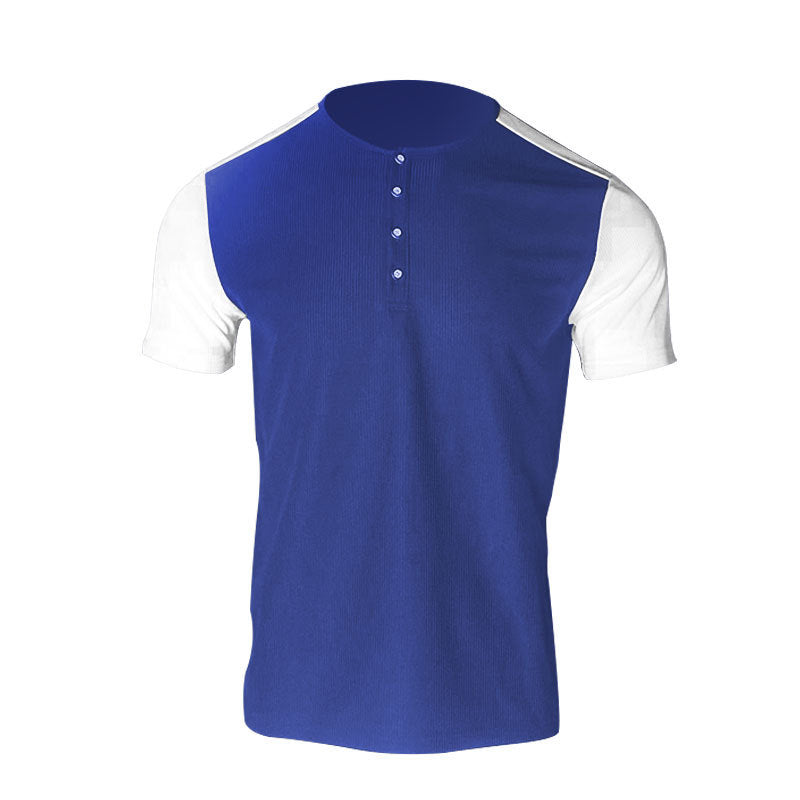 Herren Hemd Kurzarm Modisch Henley Kragen
