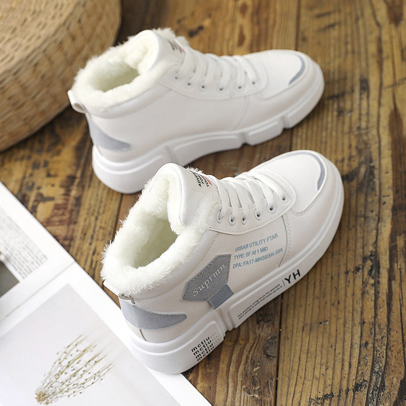 Damen Sneaker Hoch Hoher Schaft Kuschelig Trendig
