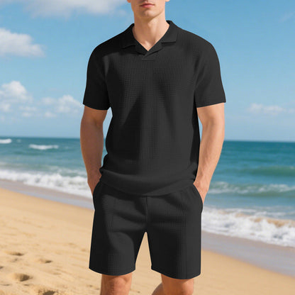 Herren Polo-Shorts-Set aus atmungsaktivem Gewebe Sportlich Leicht