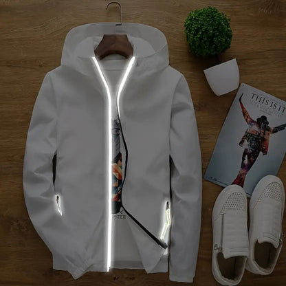 Herren Funktionsjacke Leicht Reflektierend Sportlich
