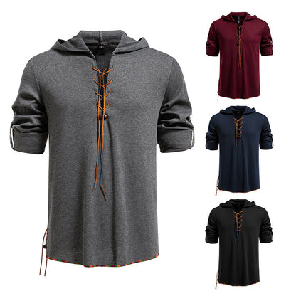 Herren Hoodie Lässig mit Schnürung Modern - BerlinGlamour