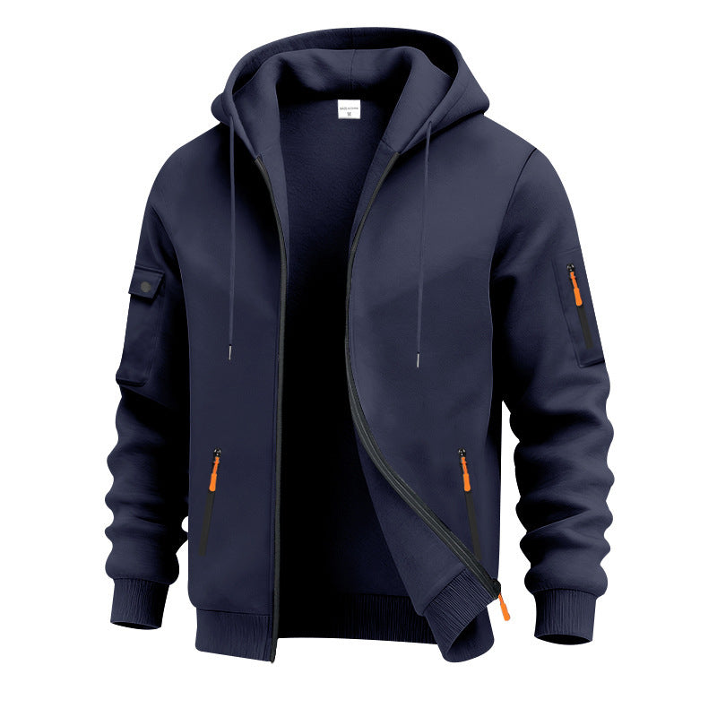 Herren Outdoor Kapuzenjacke Funktionstaschen Wasserabweisend