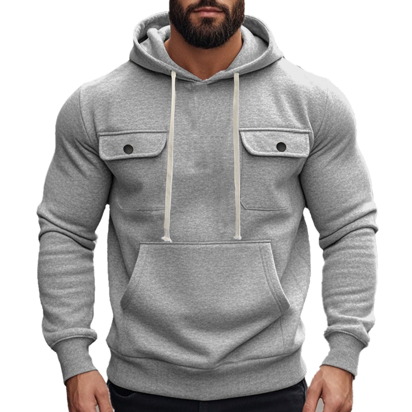 Herren Kapuzenpullover Modern mit Pattentaschen und Cool Design