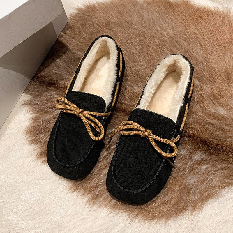 Damen Mokassins Warmfutter Modisch Schnüren