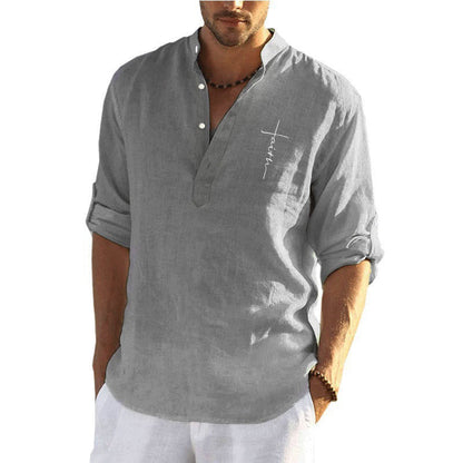 Leinenbluse Herren Leicht Sommermodell