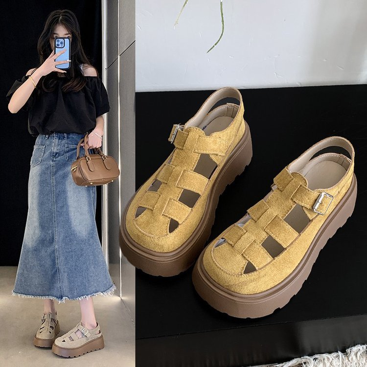 Damen Plateau-Sandalen Weich Bequem Mit Riemchen - BerlinGlamour
