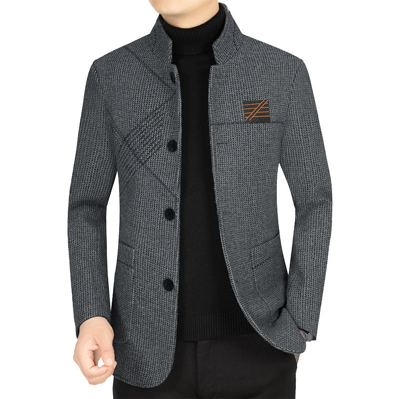 Herren Strickjacke Casual Strukturiert Grau