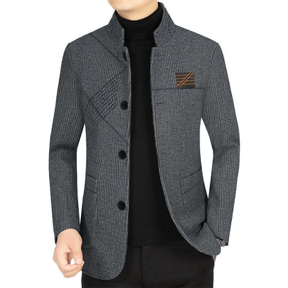 Herren Strickjacke Casual Strukturiert Grau
