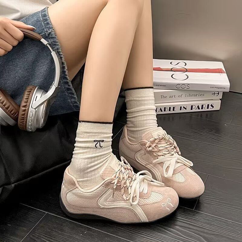 Damen Sneaker Sportlich Atmungsaktiv Mit Apfelmotiv
