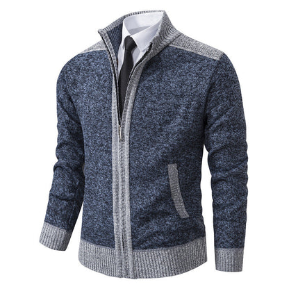 Herren Strickjacke Elegante Modern mit Reißverschluss