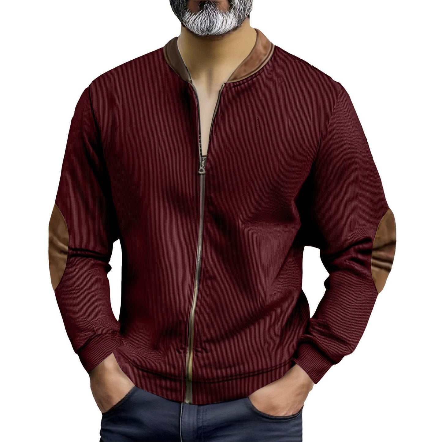 Herren Lederjacke Sportlich Modern mit Akzenten