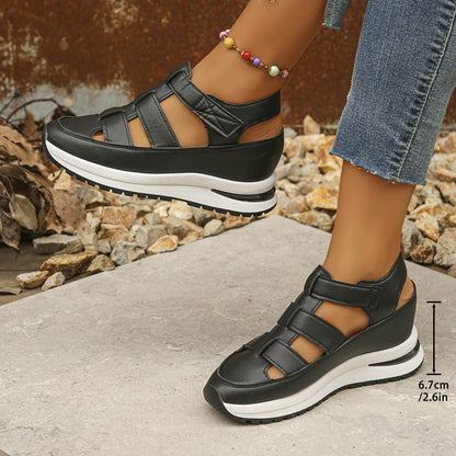 Damen Sneaker Wedge Bequem Verstellbar Mode Schuhe