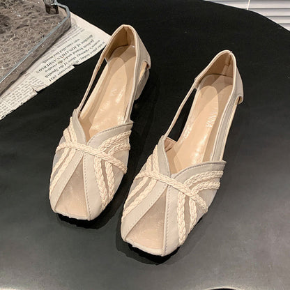 Damen Slipper Elegante Transparent Geflochtene Optik