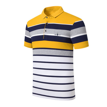 Herren Polo Kurzarm Streifenmuster Modern - BerlinGlamour