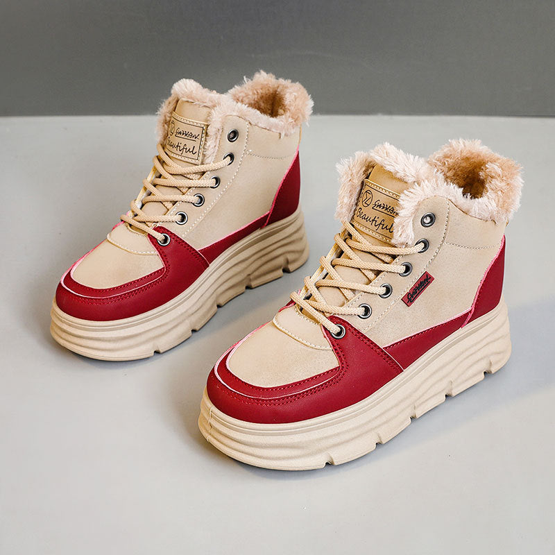 Damen Sneaker Winter Warm plateau Weiss - BerlinGlamour