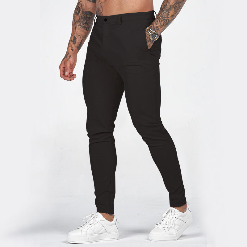 Herren Slim-Fit Chino Hose Elastisch Mit Taschen
