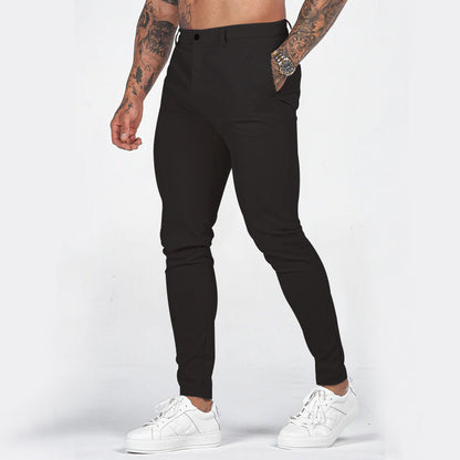 Herren Slim-Fit Chino Hose Elastisch Mit Taschen