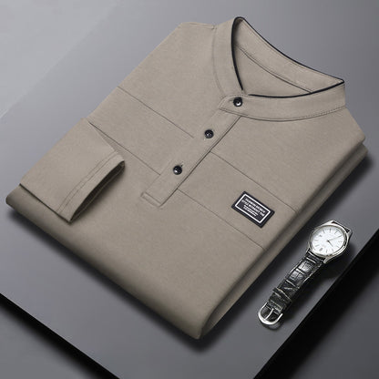 Elegantes Herren Polohemd Langarm Moderner Kragen Slimfit - BerlinGlamour