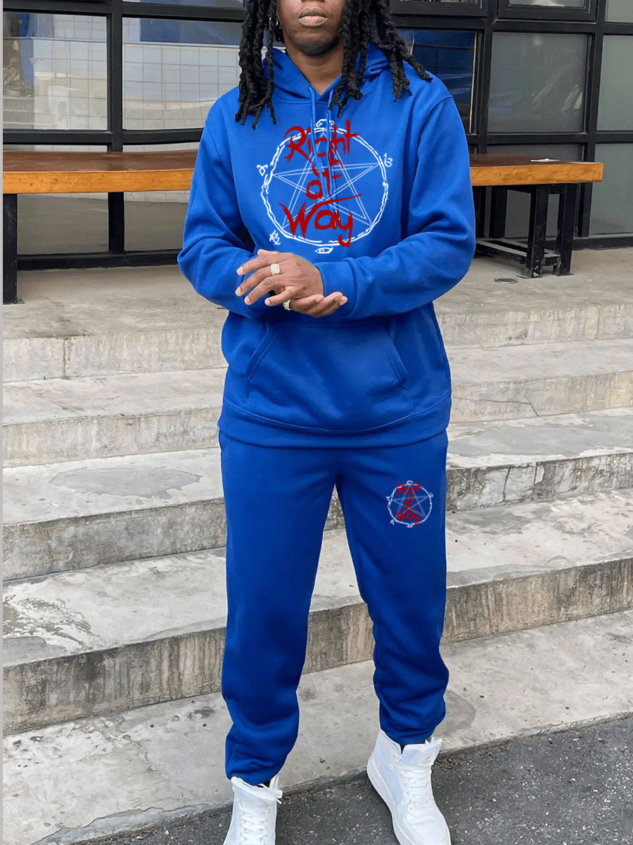 Herren Sportset Kapuzenpullover Jogginghose Graffiti Druck