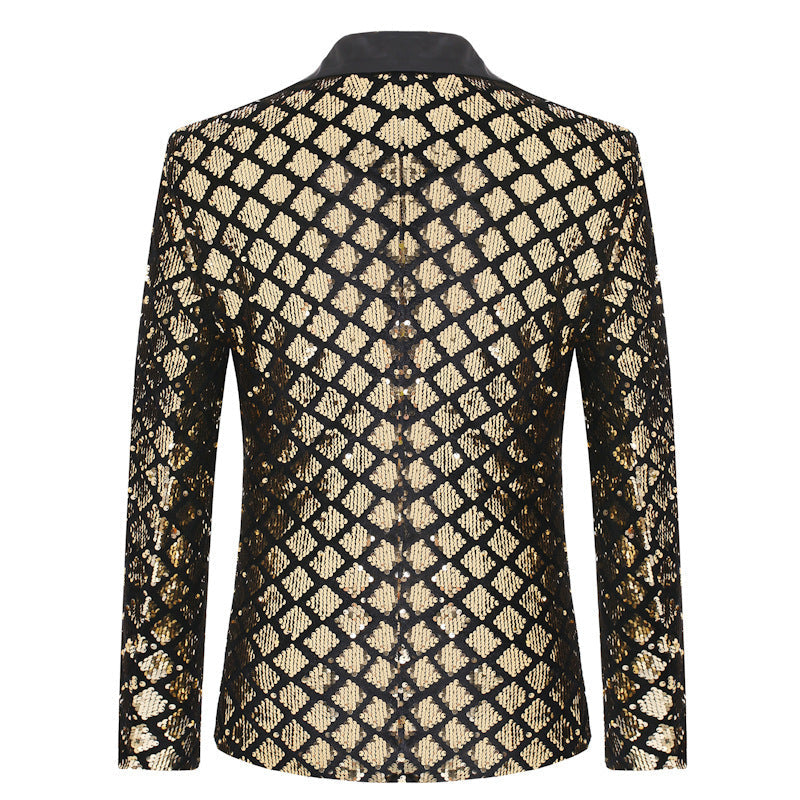 Glitzernder Herren Blazer Pailletten jack schwarz