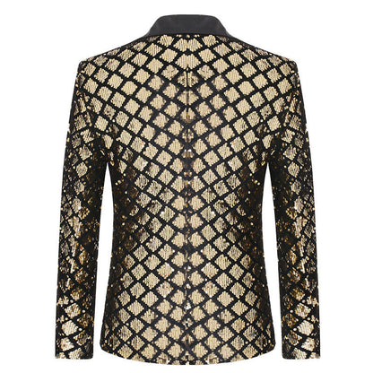 Glitzernder Herren Blazer Pailletten jack schwarz