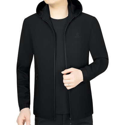 Herren Sportjacke Kapuze Taschen Funktionell Wasserabweisend