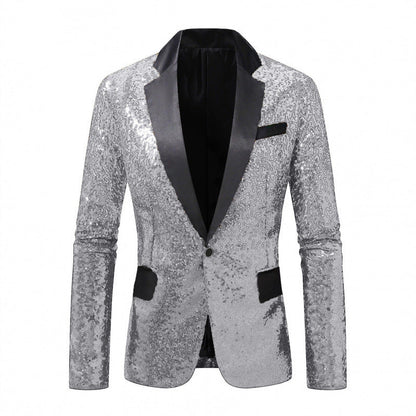 Herren Paillettenblazer Elegant Modern Schnitt