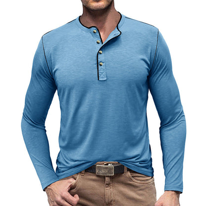 Herren Langarmshirt Modern mit Knöpfen Berlin Style