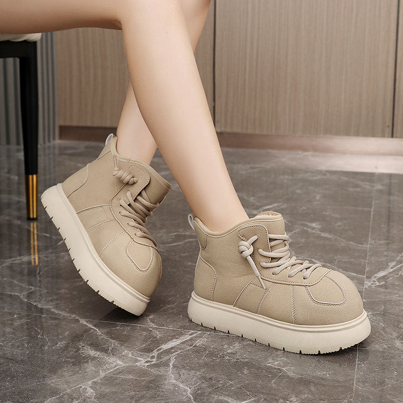 Damen Sneaker Warm Hochgeschnitten Kuschelig Innenfutter