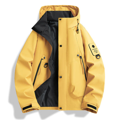 Wasserdichte Herrenjacke mit abnehmbarer Kapuze Funktionsjacke