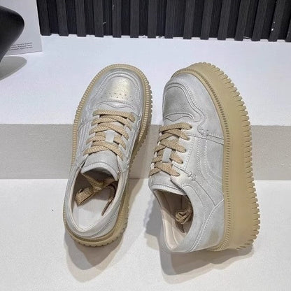 Damen Plateau Sneaker Bequem Dämpfend Mode
