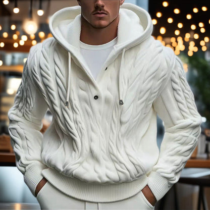 Herren Strickpullover Kapuze Warm Bequem