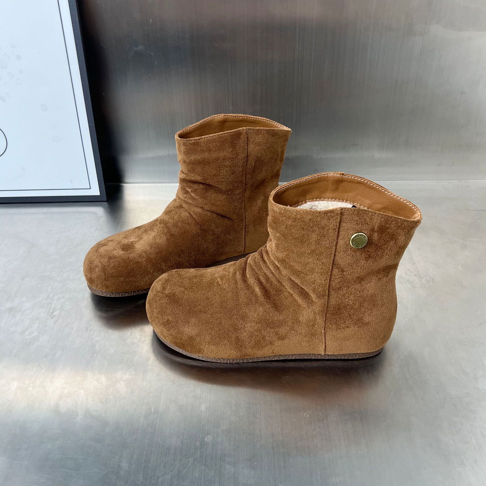 Damen Stiefel Wildleder Kuschelig Rutschfest - BerlinGlamour