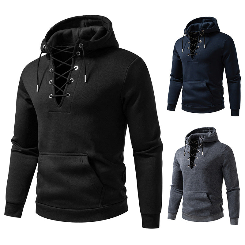 Herren Kapuzenpullover Modisch Schnüren Design Großstadtchic