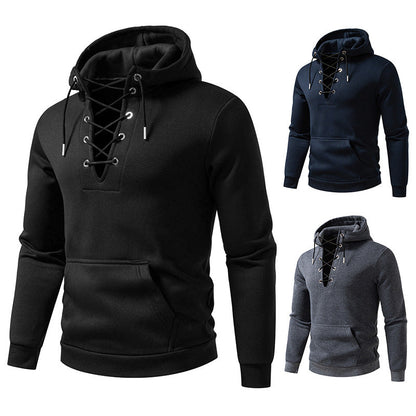 Herren Kapuzenpullover Modisch Schnüren Design Großstadtchic