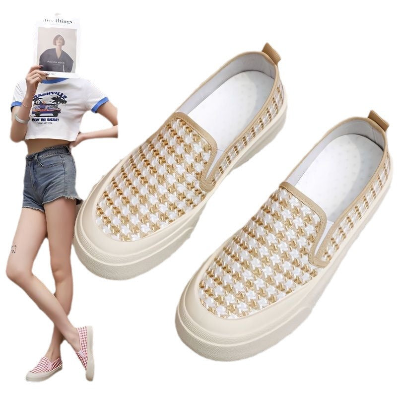 Damen Sneaker Slip-On Karo Flexi Fußbett Modern
