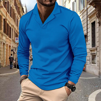 Herren Sportshirt Langarm Moderner Kragen Berlin Style