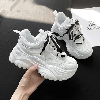 Damen Sneaker Chunky Bequem Laufsohle Weiss - BerlinGlamour