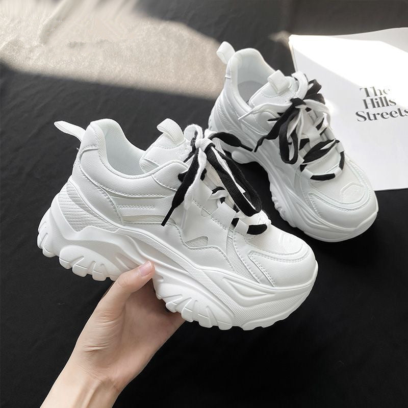 Damen Sneaker Chunky Sportlich Modisch Weiß