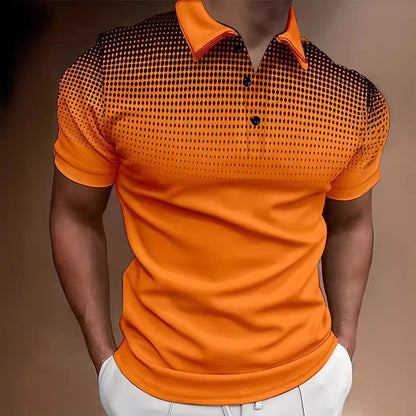 Herren Poloshirt Modernes Punktmuster SlimFit