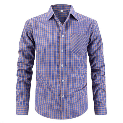 Herren Langarmhemd Karomuster Modern Slim Fit - BerlinGlamour