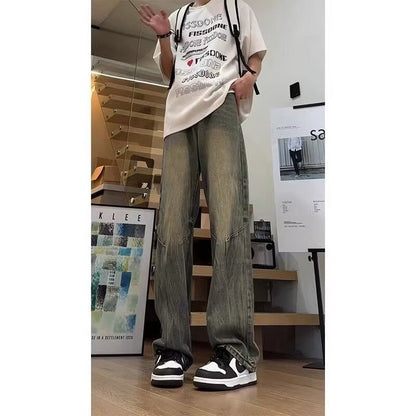 Herren Jeans Cargo Lässig Outfit Fransensaum