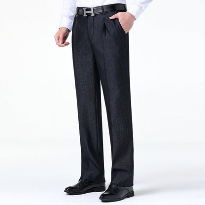 Herren Anzughose Elegant Klassisch Schwarze Slim-Fit Hose