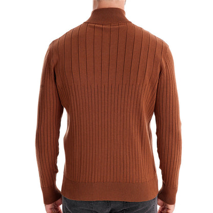 Herren Pullover Halbzipper Rippstruktur Modern