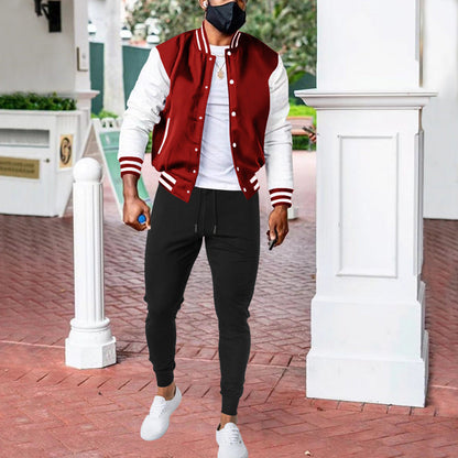 Herren Collegejacke Trendig Elastisch Mit Taschen