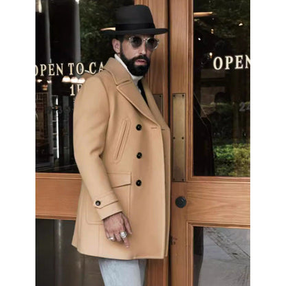Herren Wintermantel Doppeltbreit Eleganter Langmantel