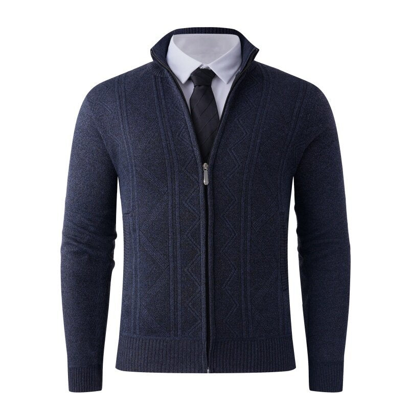 Herren Strickjacke Modern Elegant mit Reißverschluss