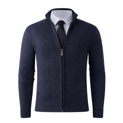 Herren Strickjacke Modern Elegant mit Reißverschluss