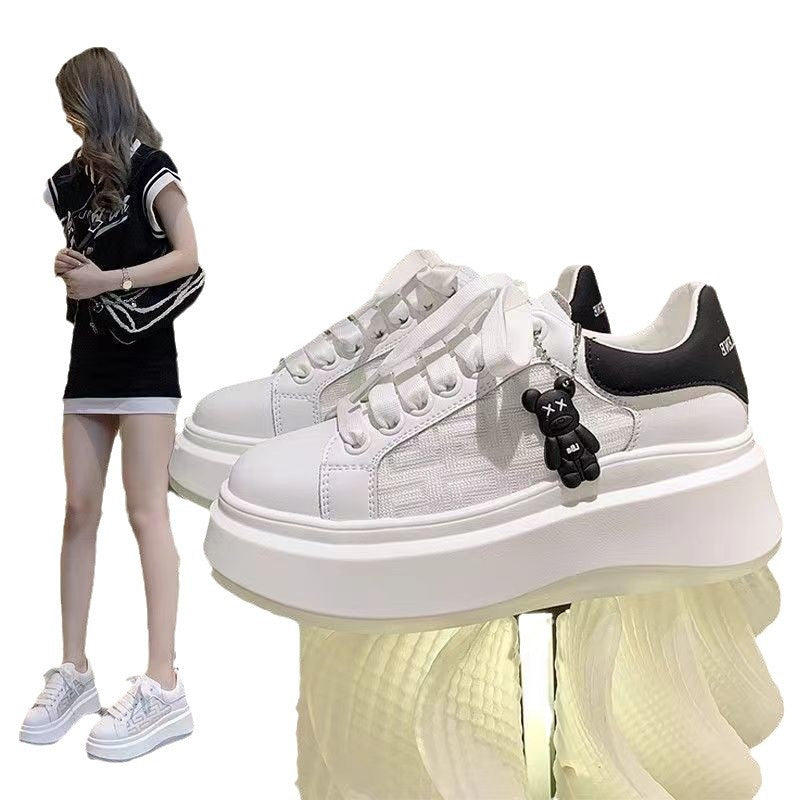 Damen Sneaker Hoch Plattform Trendy Schnürung