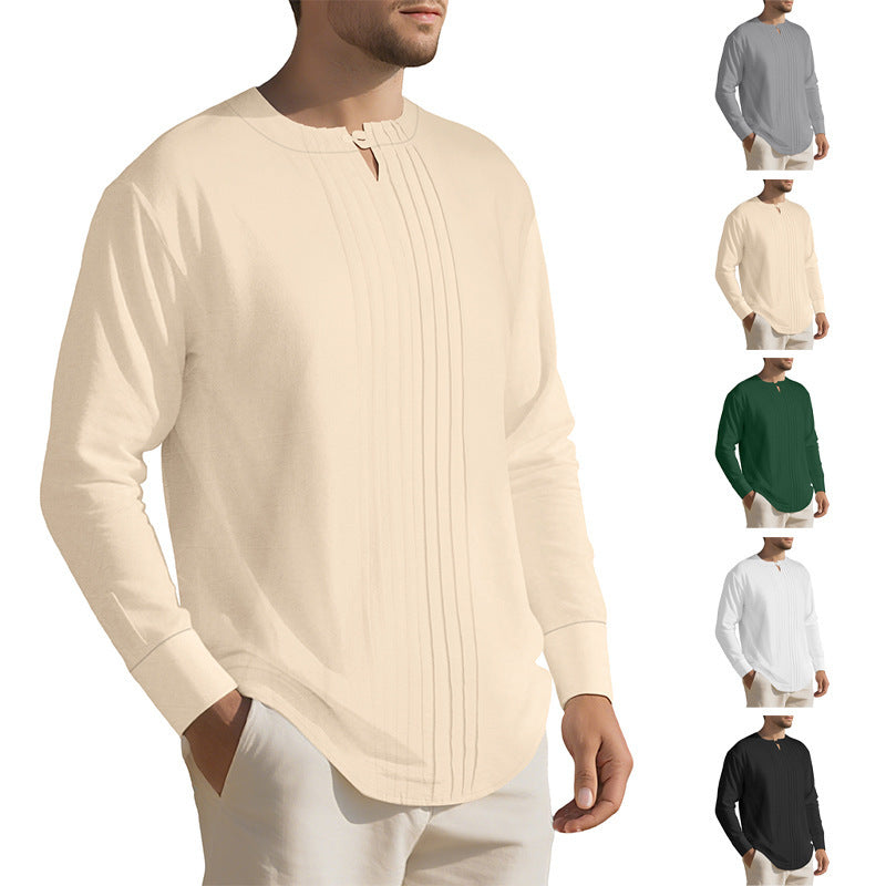 Herren Langarmhemd Elegant Strukturiert Modern